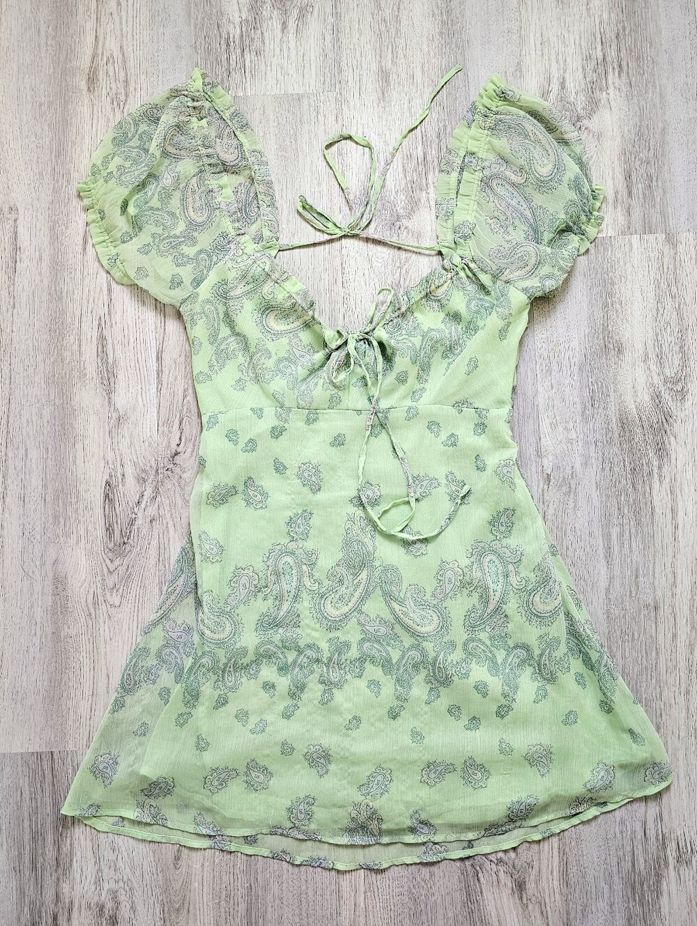 Urban Outfitters Paisley Print Puff Sleeve Mini Dress